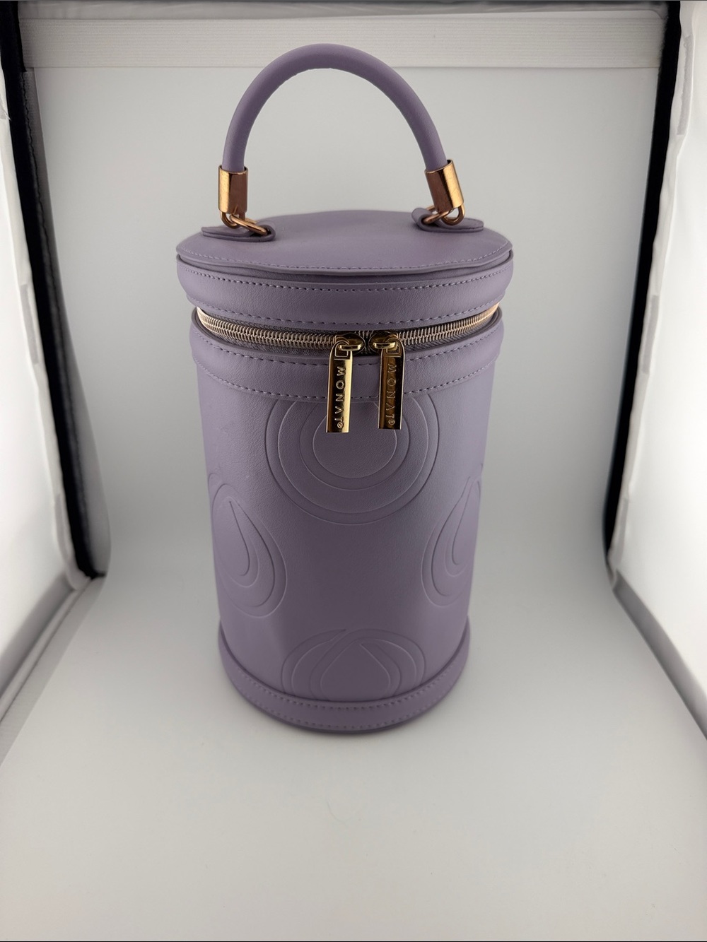 Monat Lavender Cylindrical Top-Handle travel toileteries Bag